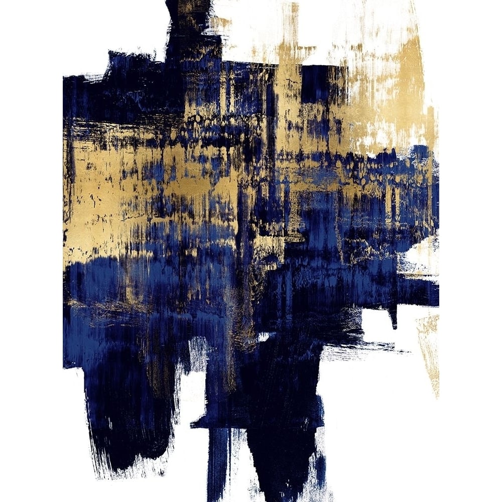 Dynamic Gold on Blue I Poster Print by Alex Wise-VARPDXWS116301 Image 1