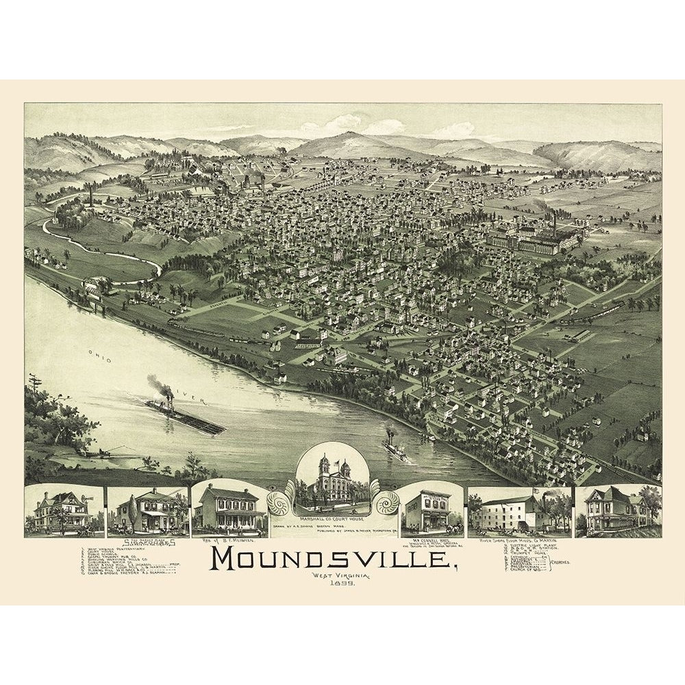 Moundsville West Virginia - Moyer 1899 Poster Print by Moyer Moyer-VARPDXWVMO0002 Image 1