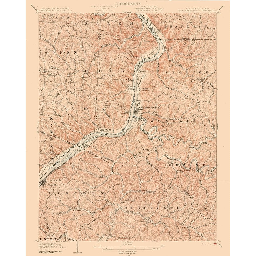 Martinsville West Virginia Quad - USGS 1905 Poster Print by USGS USGS-VARPDXWVNM0001 Image 1