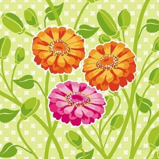 Zinnias II Poster Print by Patty Young-VARPDXYNG128 Image 2