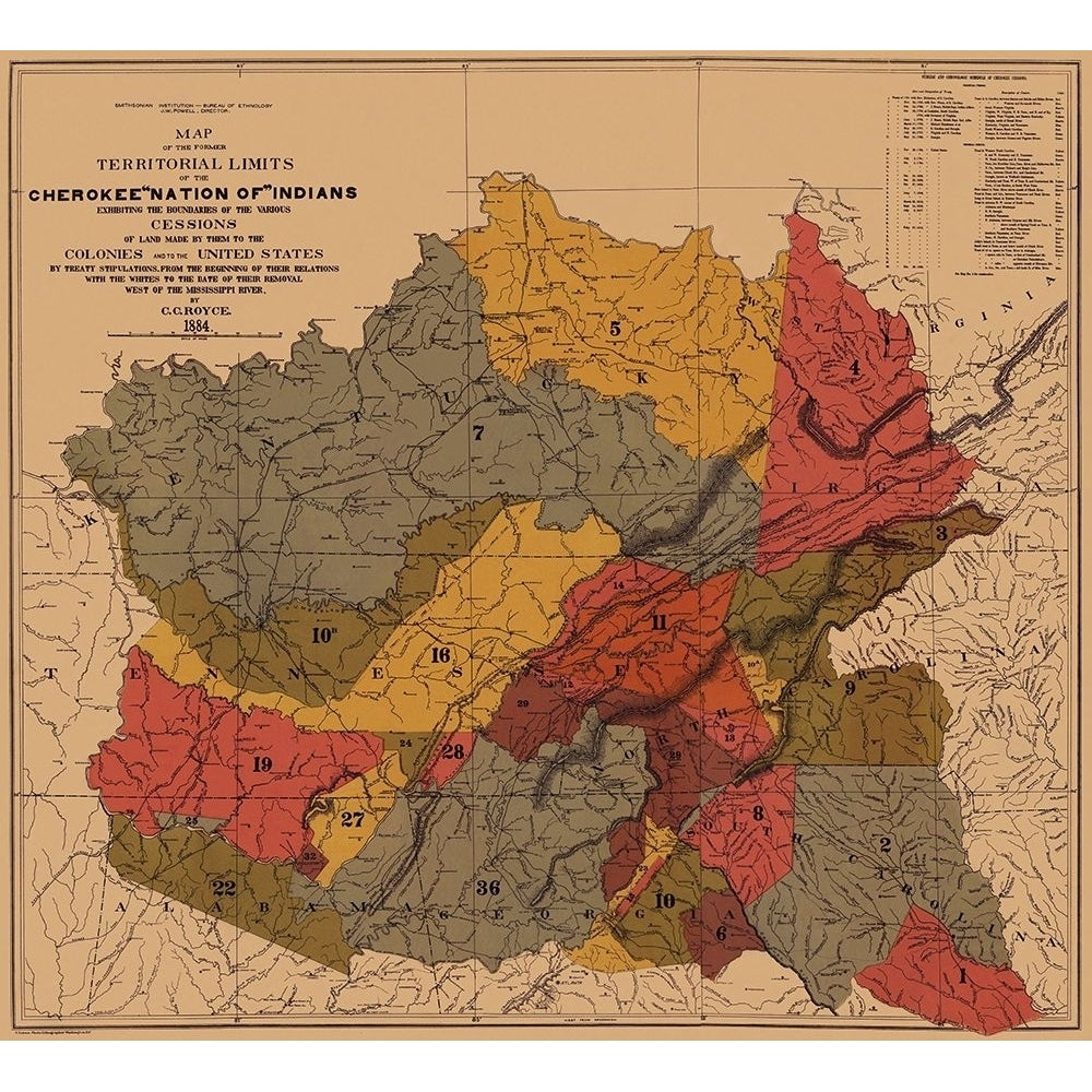 Cherokee Nation of Indians Colonies Mississippi Poster Print by Royce Royce-VARPDXZZCH0001 Image 1