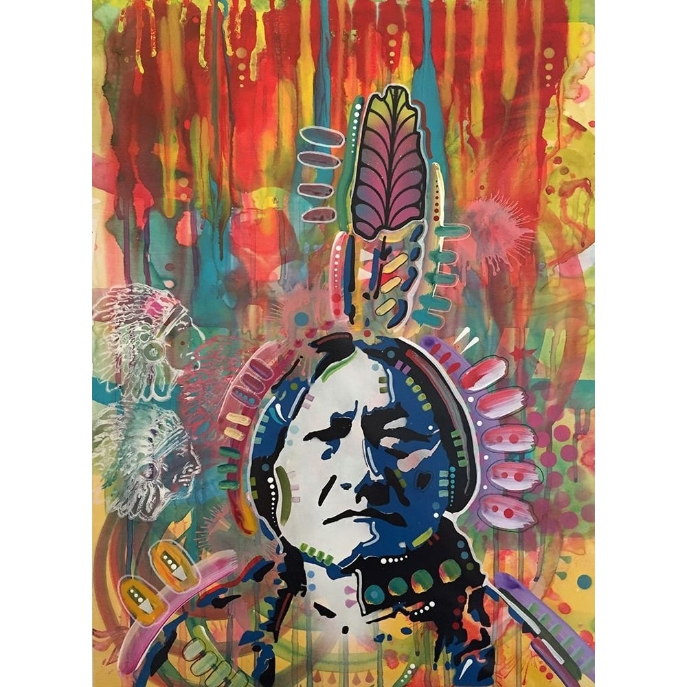 Sitting Bull red Poster Print - Russo Collection Dean-VARPDXDEARUS173218 Image 1