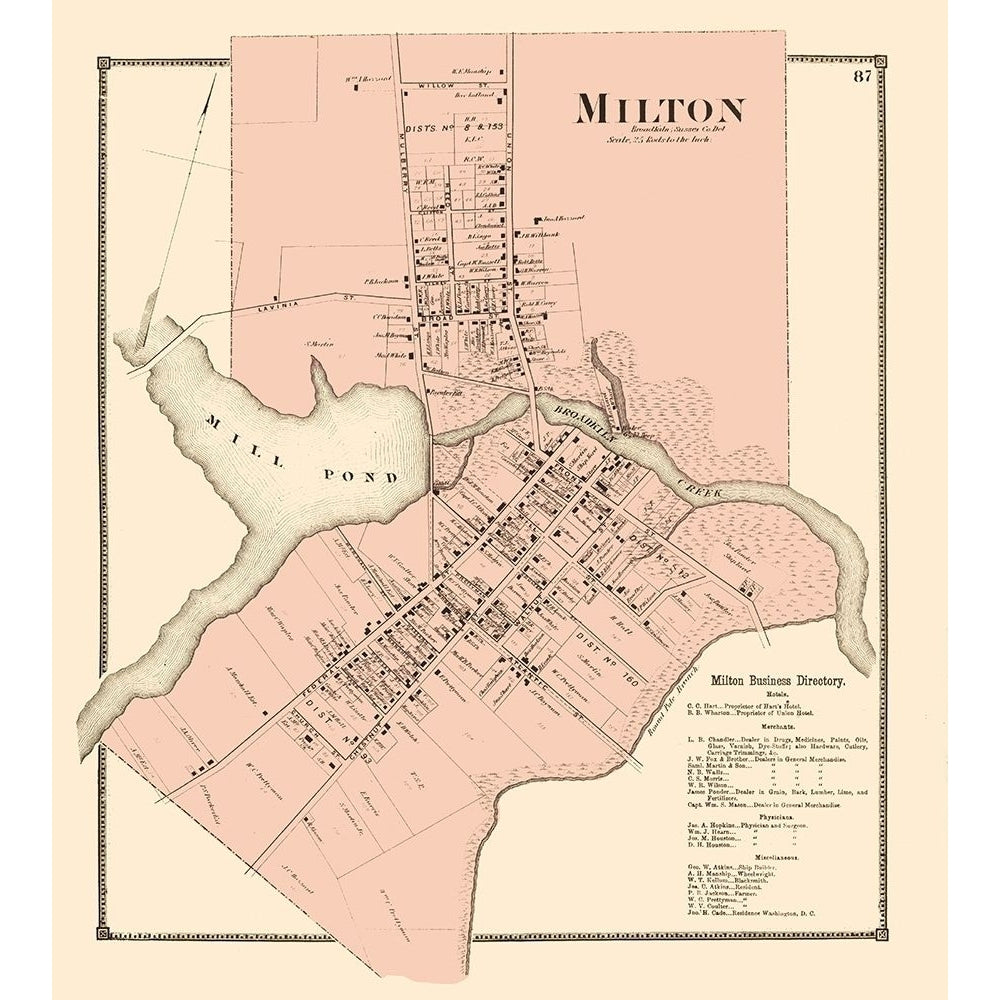 Milton Delaware Landowner - Beers 1868 by Beers-VARPDXDEMI0006 Image 1