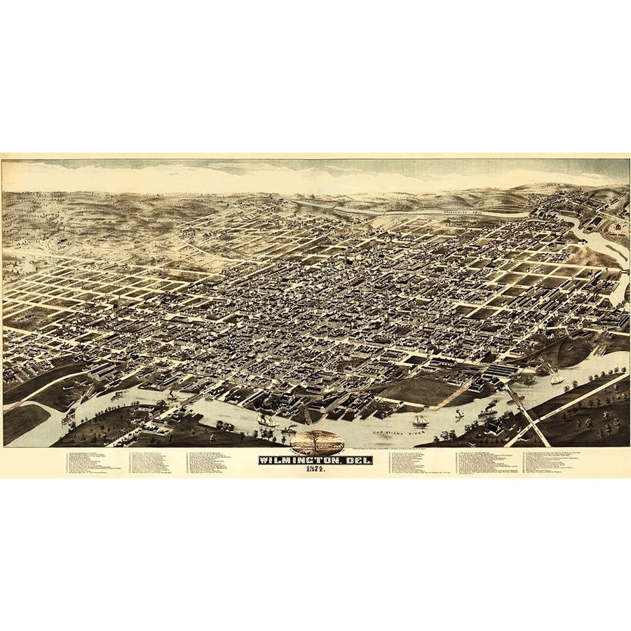 Wilmington Delaware - Harkness 1874 Poster Print by Harkness Harkness-VARPDXDEWI0001 Image 1