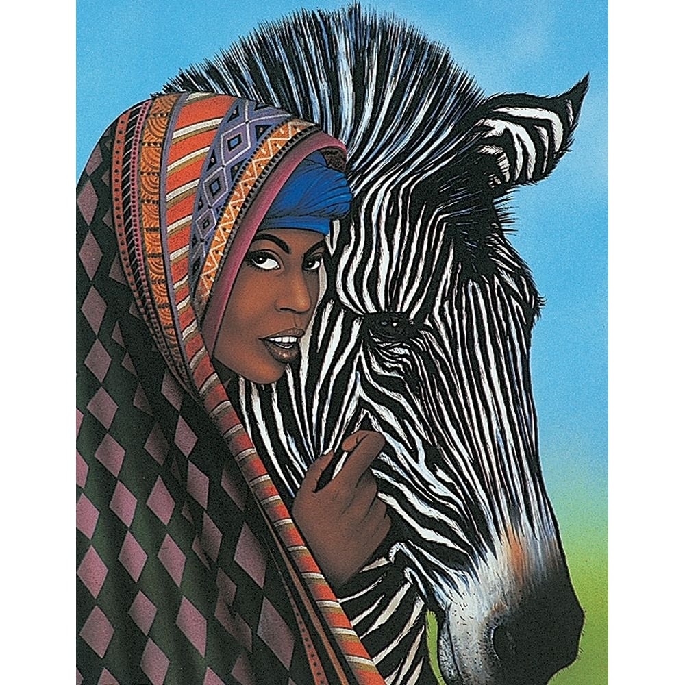 Woman and Zebra Poster Print by Unknown Unknown-VARPDXDP560 Image 1