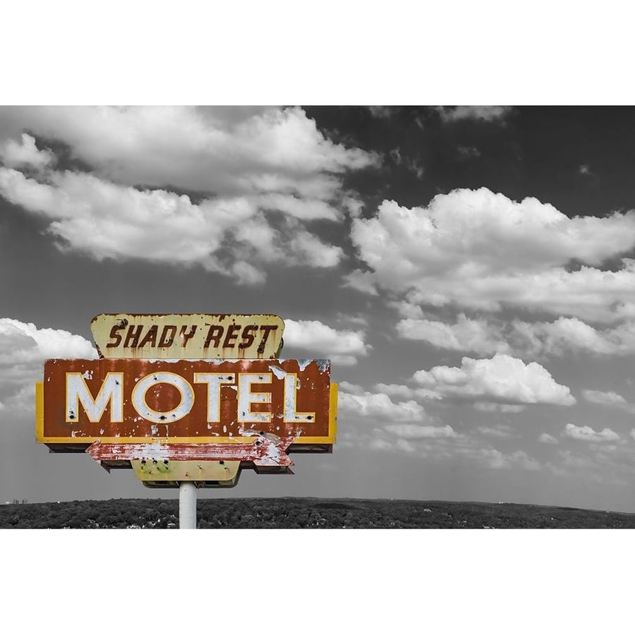 Shady Rest Motel Vintage Sign Poster Print - Daniel Stein-VARPDXDZ042A Image 1