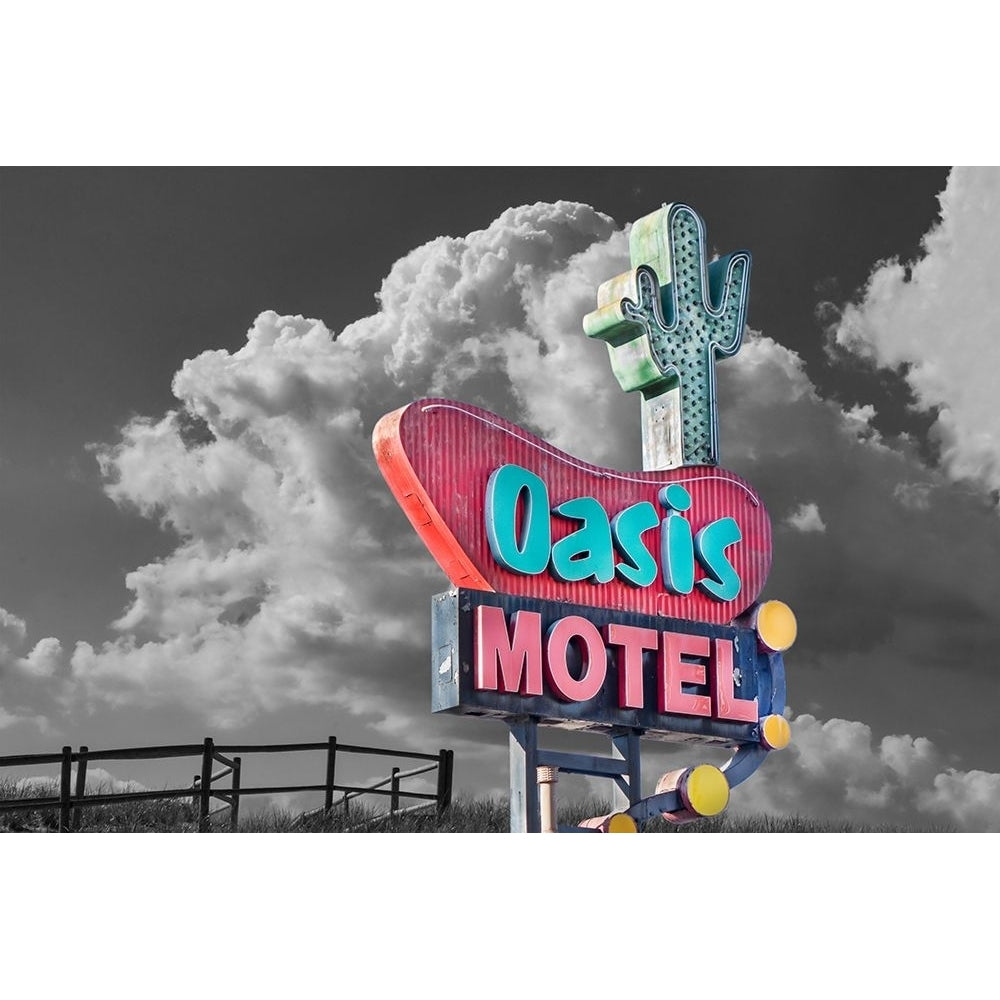 Oasis Motel Vintage Sign Poster Print - Daniel Stein-VARPDXDZ041A Image 1