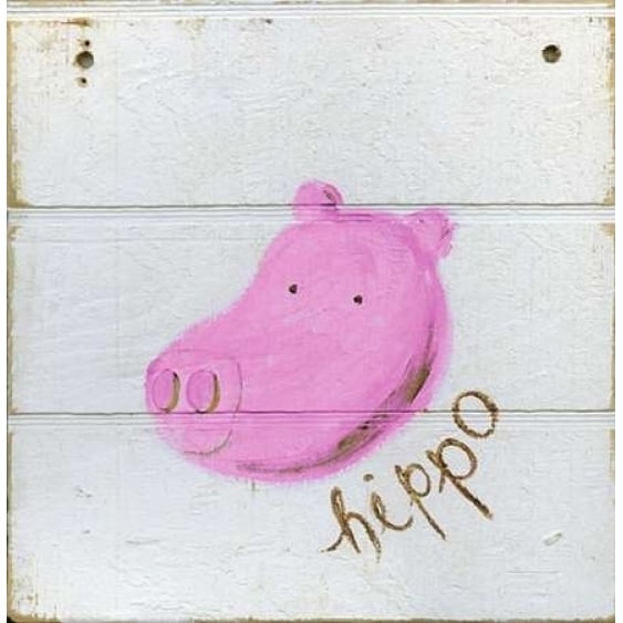 Happy Pink Hippo Poster Print by Erin Butson-VARPDXEB5SQ003B2 Image 1