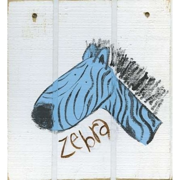 Happy Blue Zebra Poster Print by Erin Butson-VARPDXEB5SQ003D3 Image 1