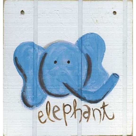 Happy Blue Elephant Poster Print by Erin Butson-VARPDXEB5SQ003A4 Image 1