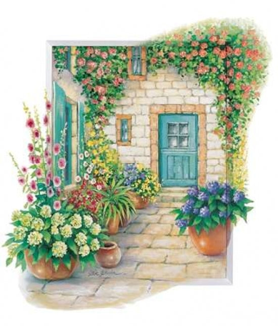 Blossoming courtyard Poster Print by Eric Erwin-VARPDXEE034 Image 1