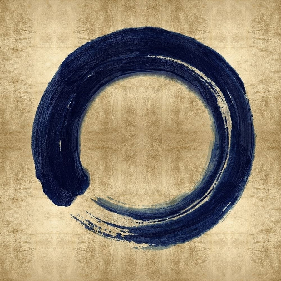 Blue Zen Circle on Gold I Poster Print by Ellie Roberts-VARPDXELR114981 Image 1