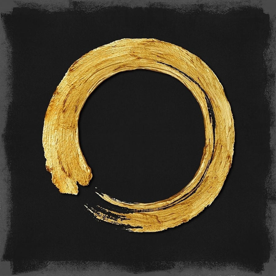 Gold Zen Circle on Black I Poster Print by Ellie Roberts-VARPDXELR114977 Image 1