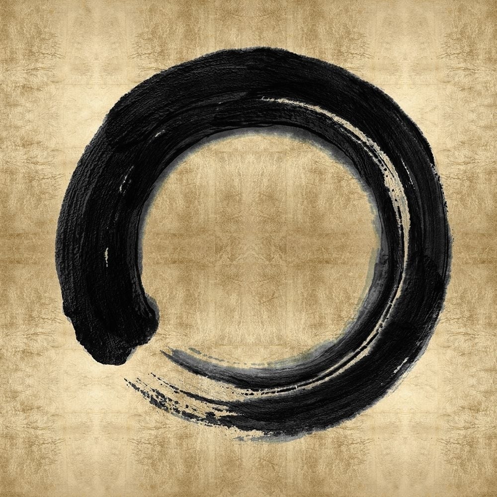 Black Zen Circle on Gold I Poster Print by Ellie Roberts-VARPDXELR114983 Image 1