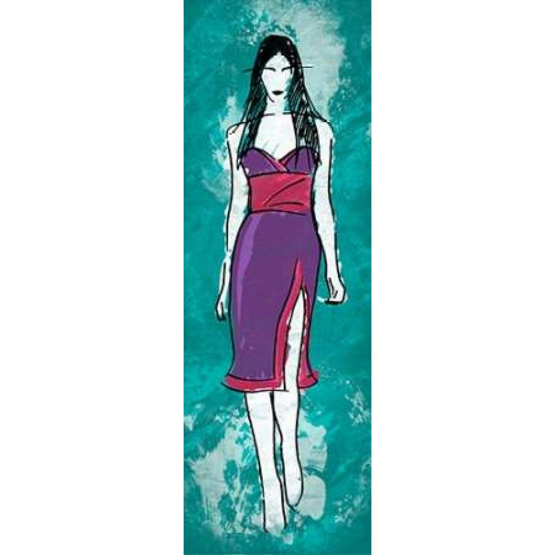 Runway Model on Teal Poster Print by Enrique Rodriquez Jr-VARPDXERJPL003B2 Image 1