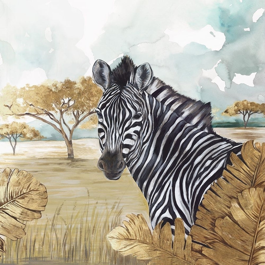 Golden Zebras Poster Print by Eva Watts-VARPDXEW169A Image 1