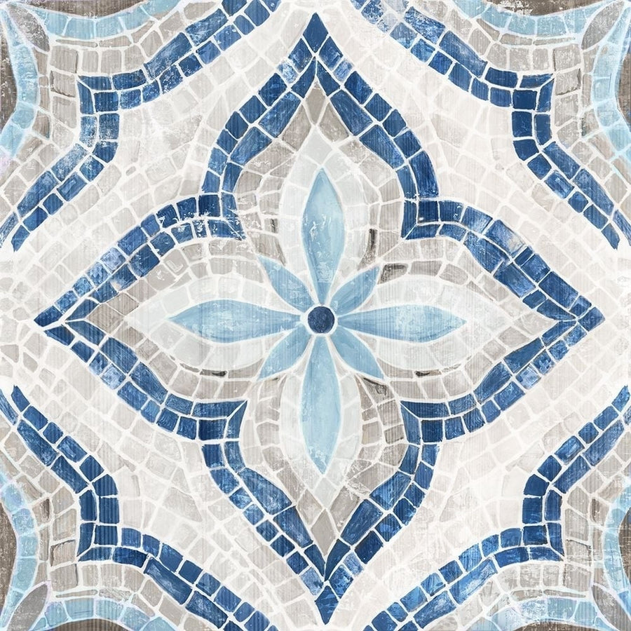 Blue Single Morrocan Tile Poster Print by Eva Watts-VARPDXEW582A Image 1