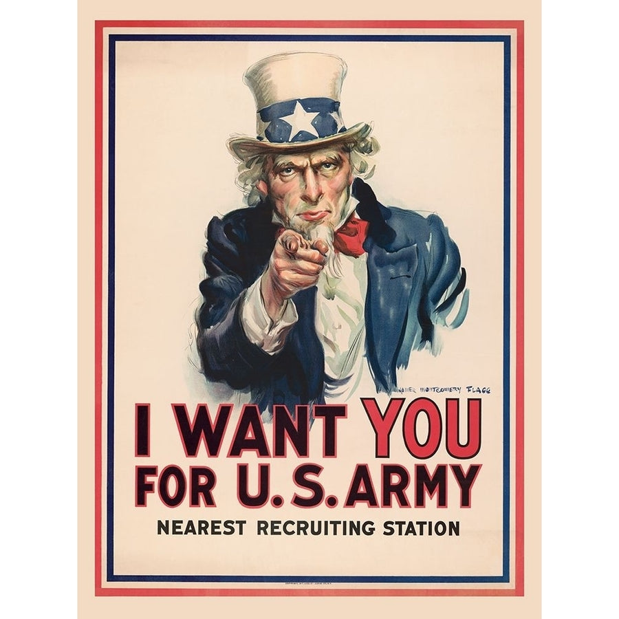 Uncle Sam I Want You for the U.S. Army 1917 Poster Print by James Montgomery Flagg-VARPDXF774D Image 1