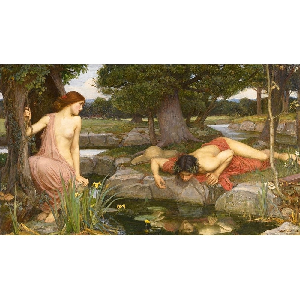 Echo And Narcissus Poster Print by J. W. Waterhouse-VARPDXFAF1354 Image 1