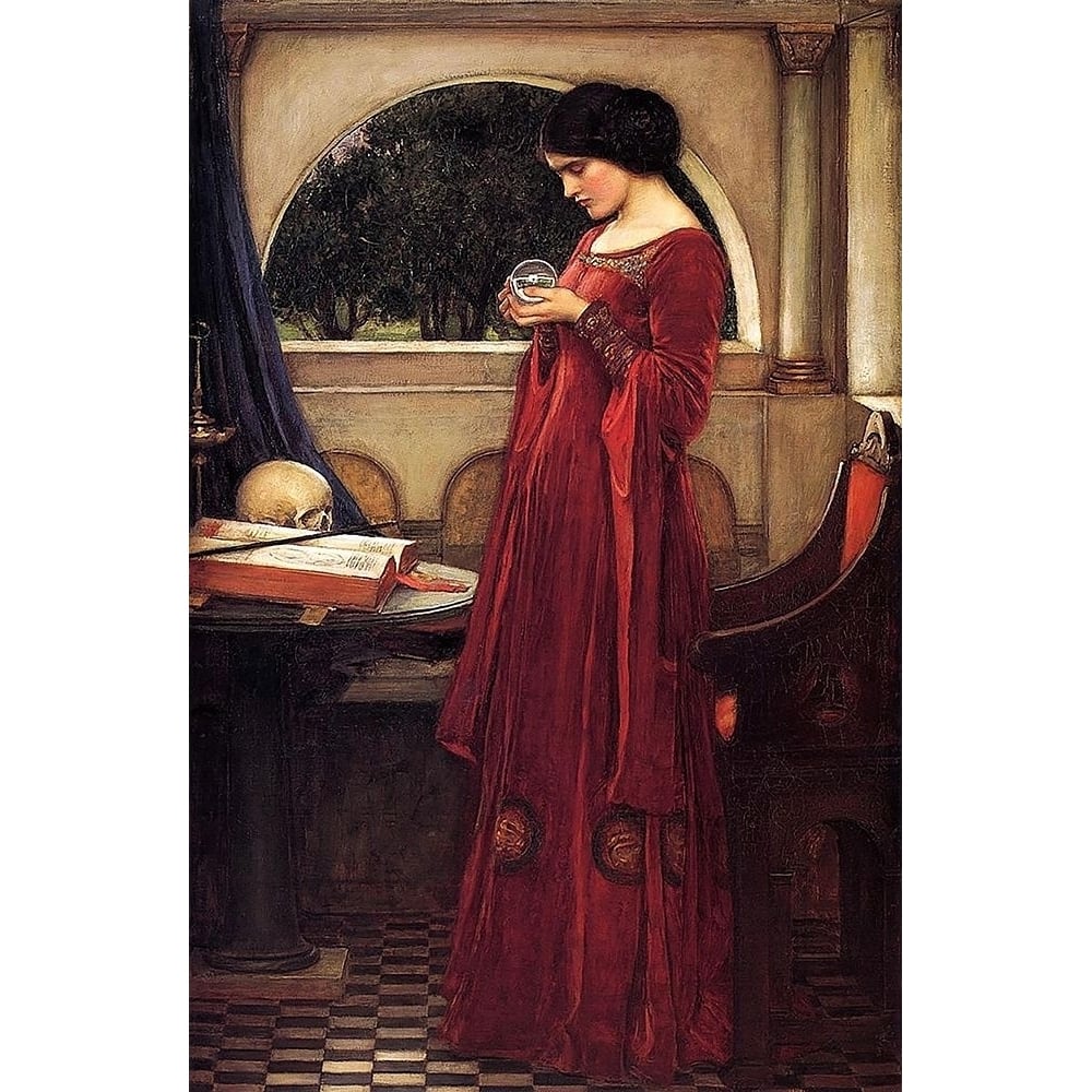 The Crystal Ball Poster Print by J. W. Waterhouse-VARPDXFAF1356 Image 1