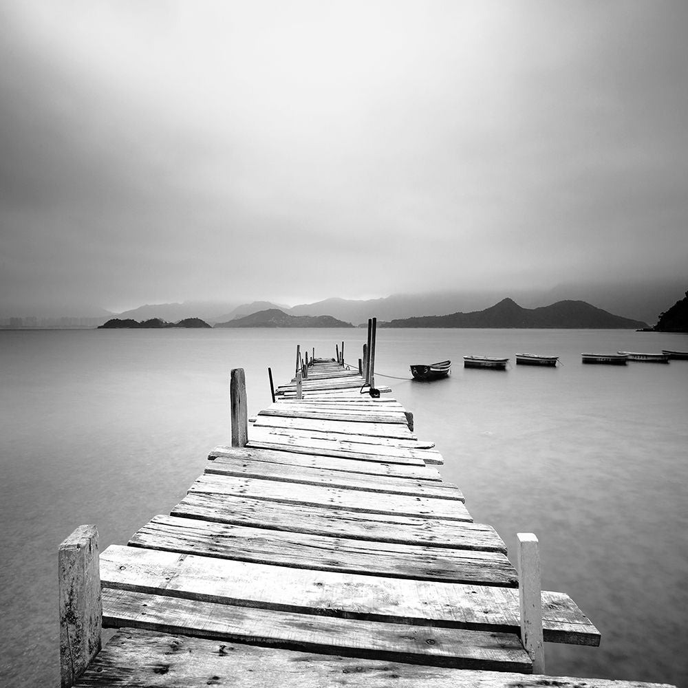 Pier at the Autumn River Poster Print by Leung Cho Pan-VARPDXFAF1396 Image 1