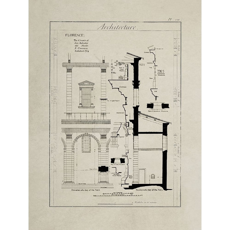 Italian Renaissance Architectural Section Chart III. Poster Print by Anonymous Anonymous-VARPDXFAF1446 Image 1