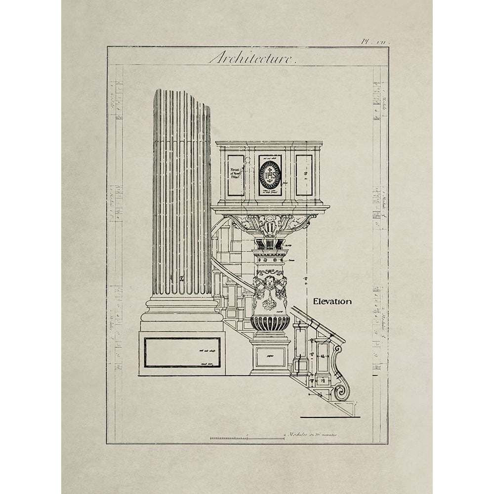 Italian Renaissance Architectural Detail Poster Print by Anonymous Anonymous-VARPDXFAF1447 Image 1