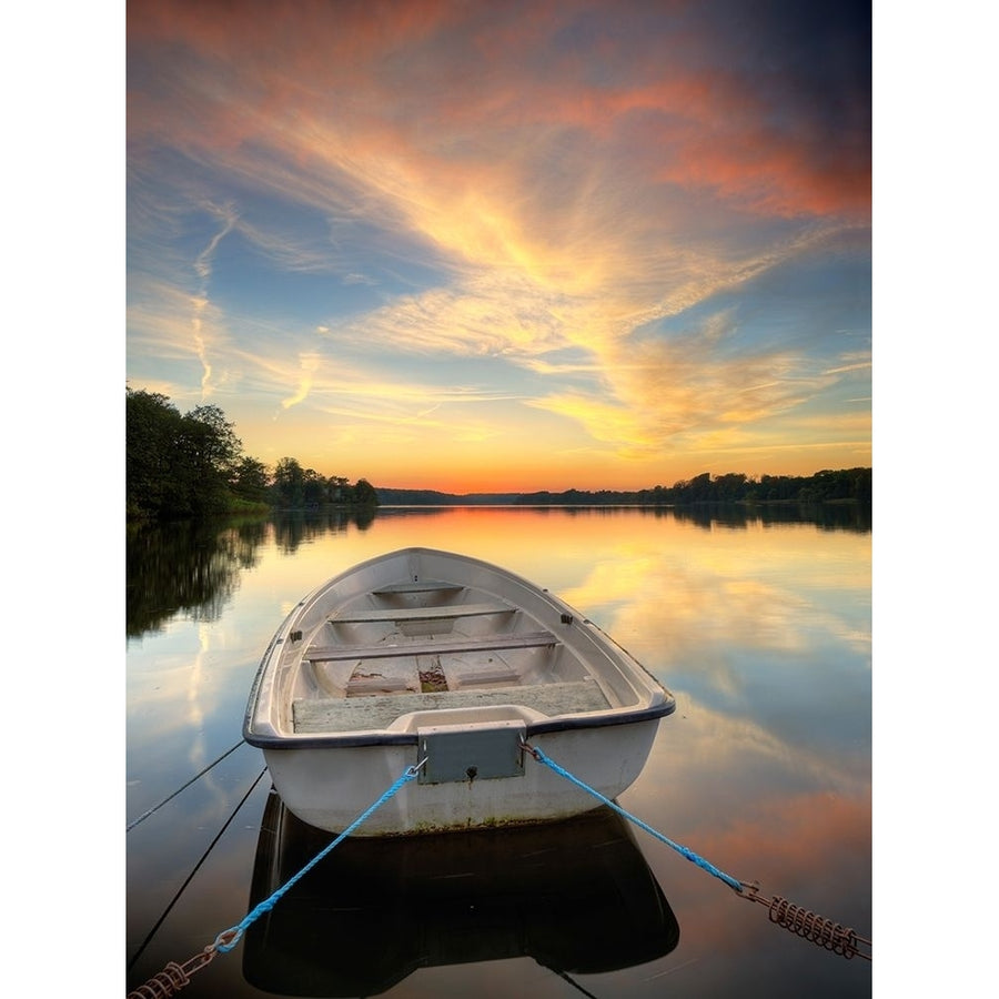 Rowboat on Summer Lake Color Poster Print by Anonymous Anonymous-VARPDXFAF151C Image 1