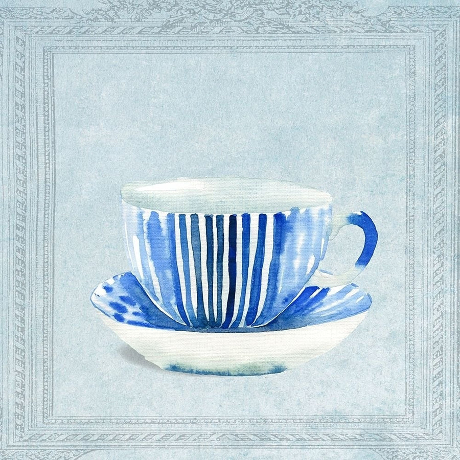 Lovely Blue Striped Tea Cup Poster Print by Anna Dolzhenko-VARPDXFAF1549 Image 1