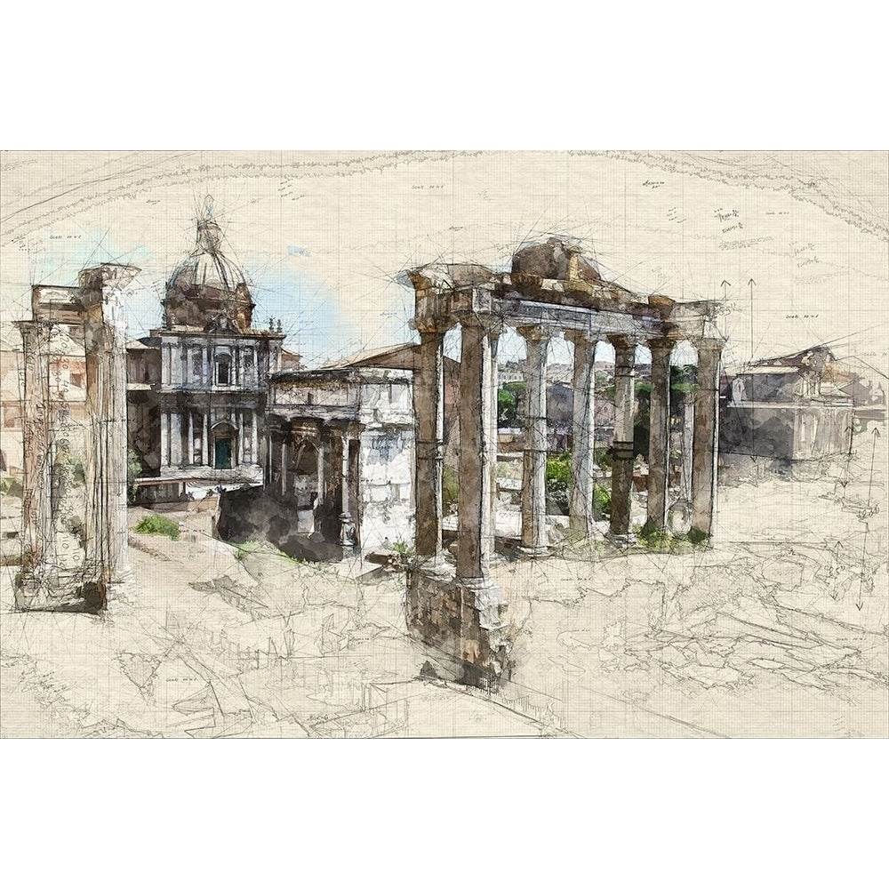 Italian Ruins Architectural Sketch Poster Print by Ronald Bolokofsky-VARPDXFAS1398 Image 1