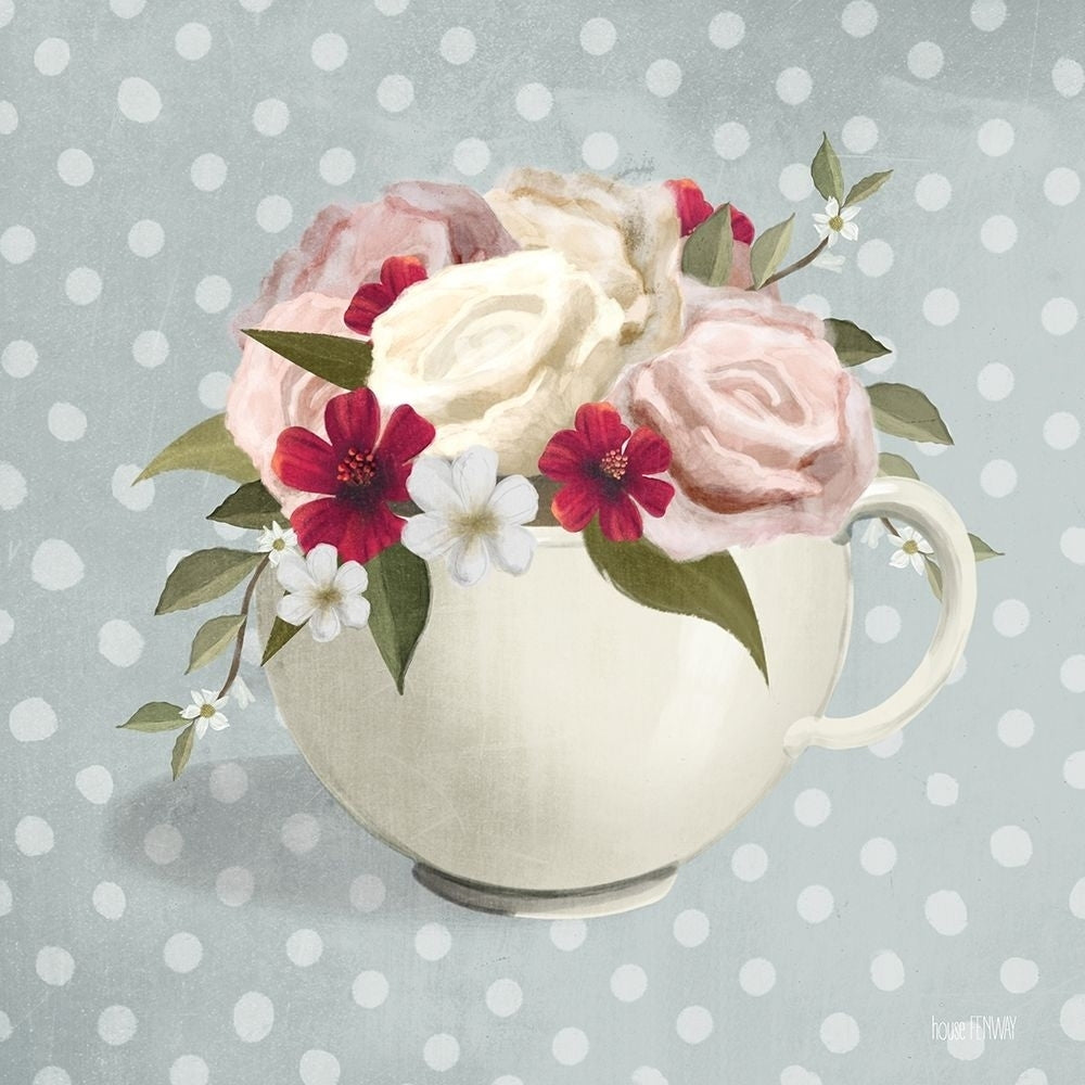 Polka Dot Coffee-Tea Rose Poster Print by House Fenway House Fenway-VARPDXFEN166 Image 1