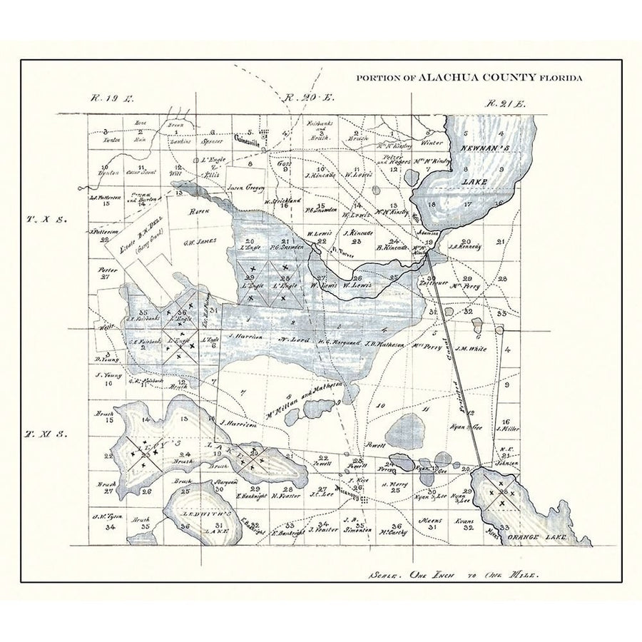 Alachua Florida Landowner - 1890 Poster Print by Unknown Unknown-VARPDXFLAL0001 Image 1