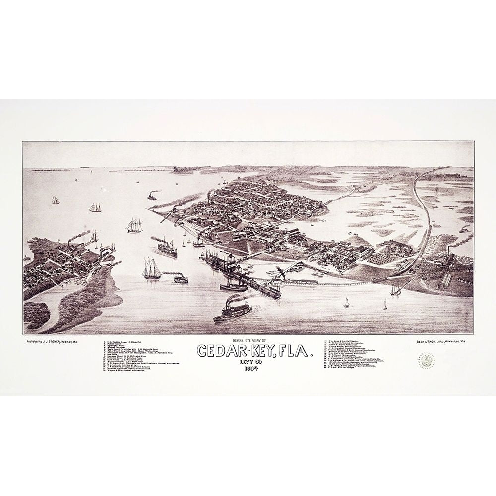 Cedar Key Florida - Stoner 1884 Poster Print by Stoner Stoner-VARPDXFLCE0002 Image 1