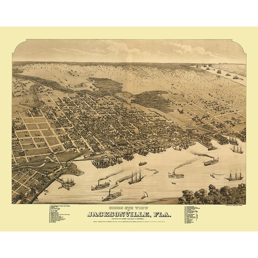 Jacksonville Florida - Alvord 1876 Poster Print by Alvord Alvord-VARPDXFLJA0004 Image 1