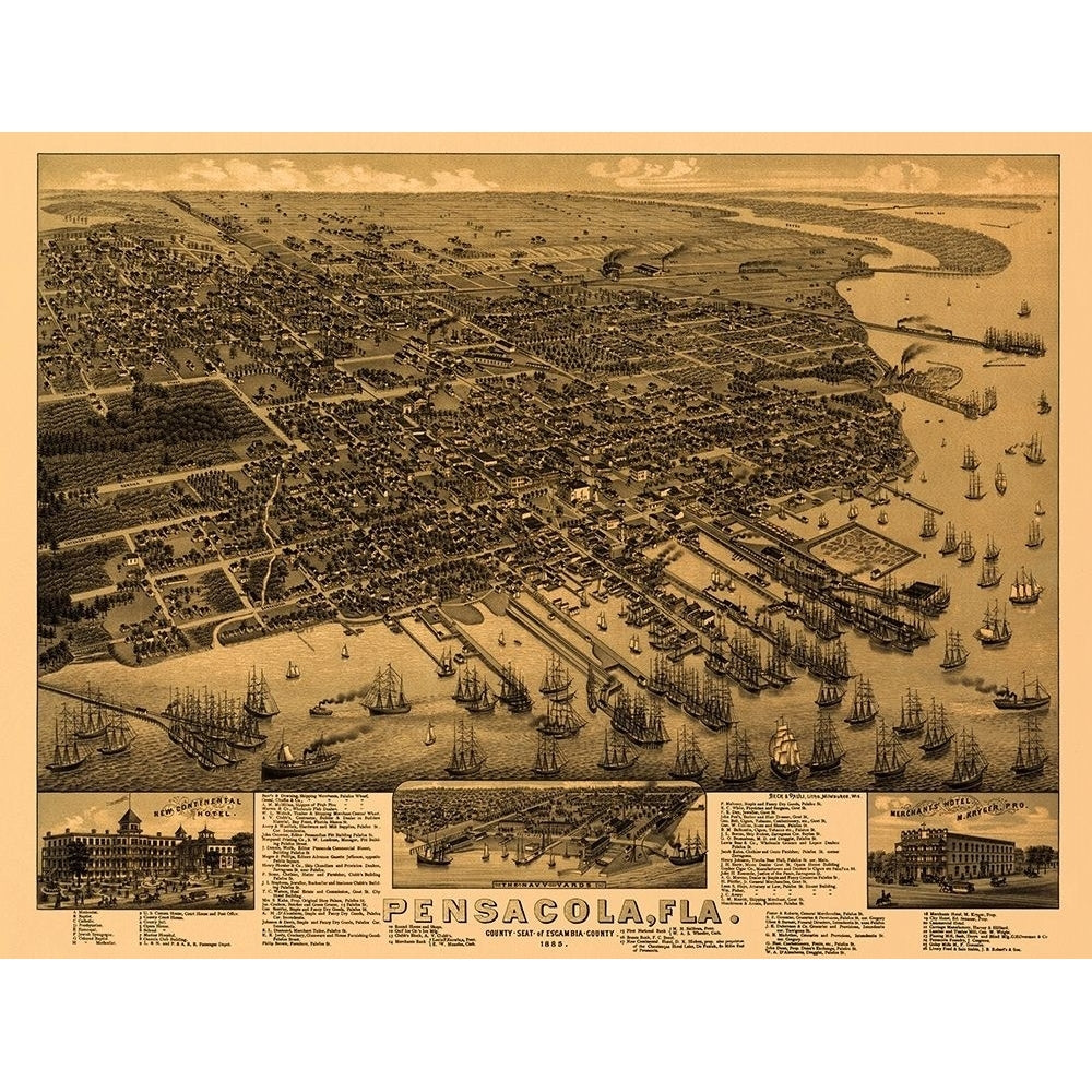 Pensacola Florida - Beck 1885 Poster Print by Beck Beck-VARPDXFLPE0005 Image 1