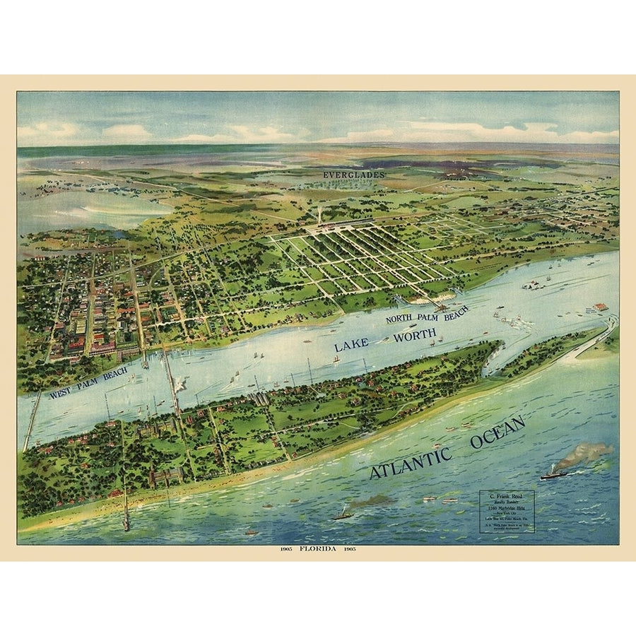 West Palm Beach Florida - Pleuthner 1905 Poster Print by Pleuthner Pleuthner-VARPDXFLWE0001 Image 1