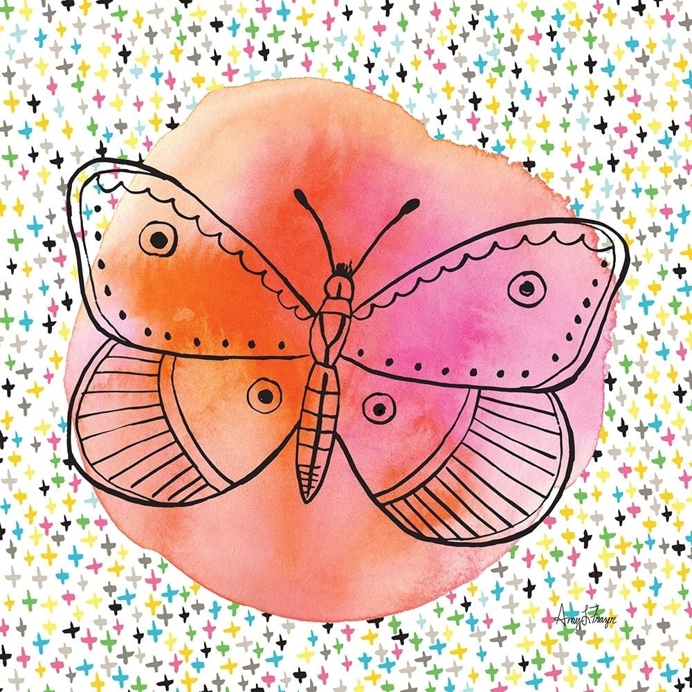 Butterflies Pink Poster Print by Amy Frazer-VARPDXFZR102 Image 1