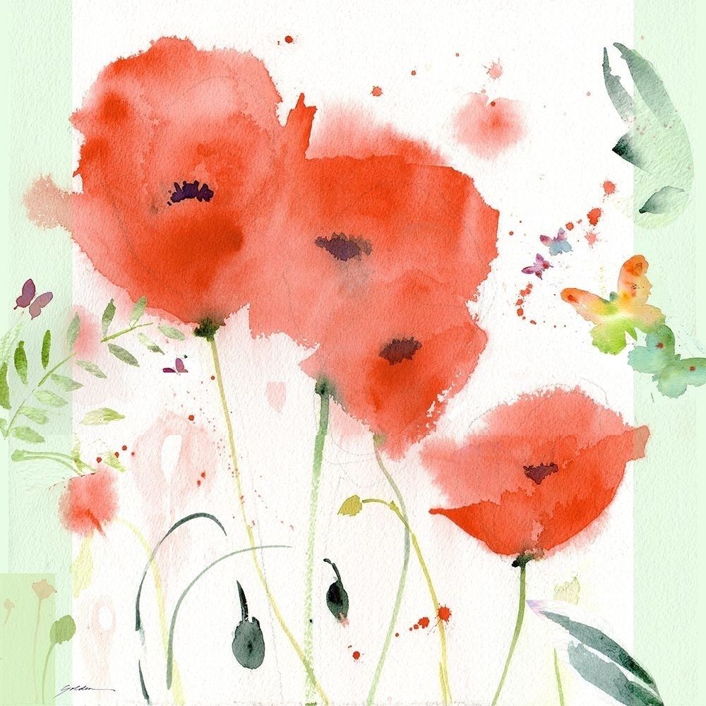 Poppies Chinoise Poster Print by Sheila Golden-VARPDXG2123D Image 1