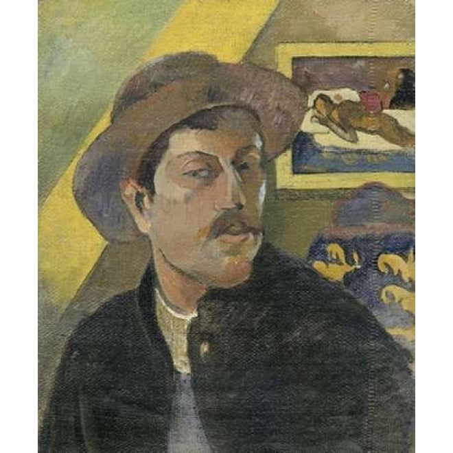 Self Portrait with a Hat Poster Print by Paul Gaugin-VARPDXG799D Image 2