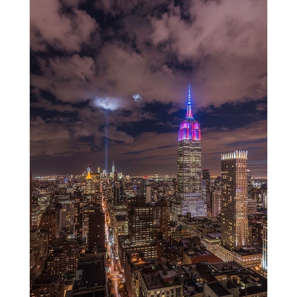 The Crescent Moon With The Tribute Lights Poster Print by Bruce Getty-VARPDXG948D Image 1