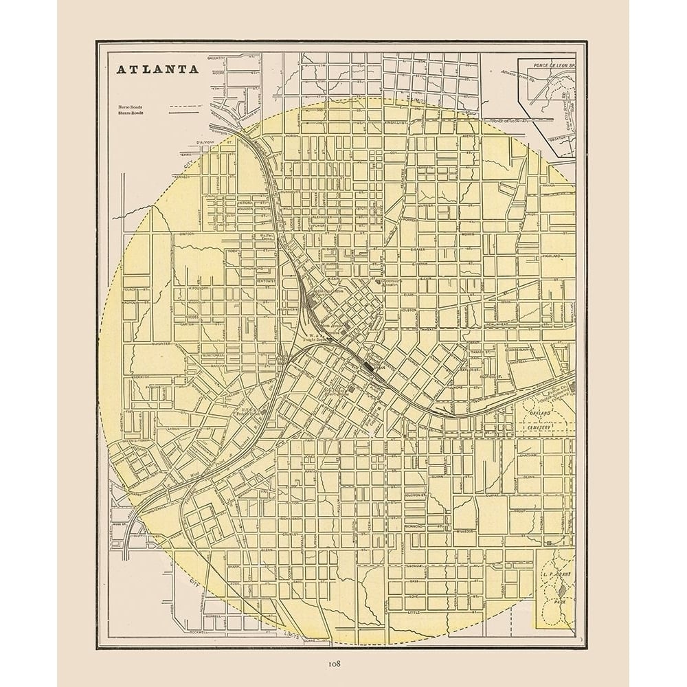 Atlanta Georgia - Cram 1892 Poster Print by Cram Cram-VARPDXGAAT0005 Image 1