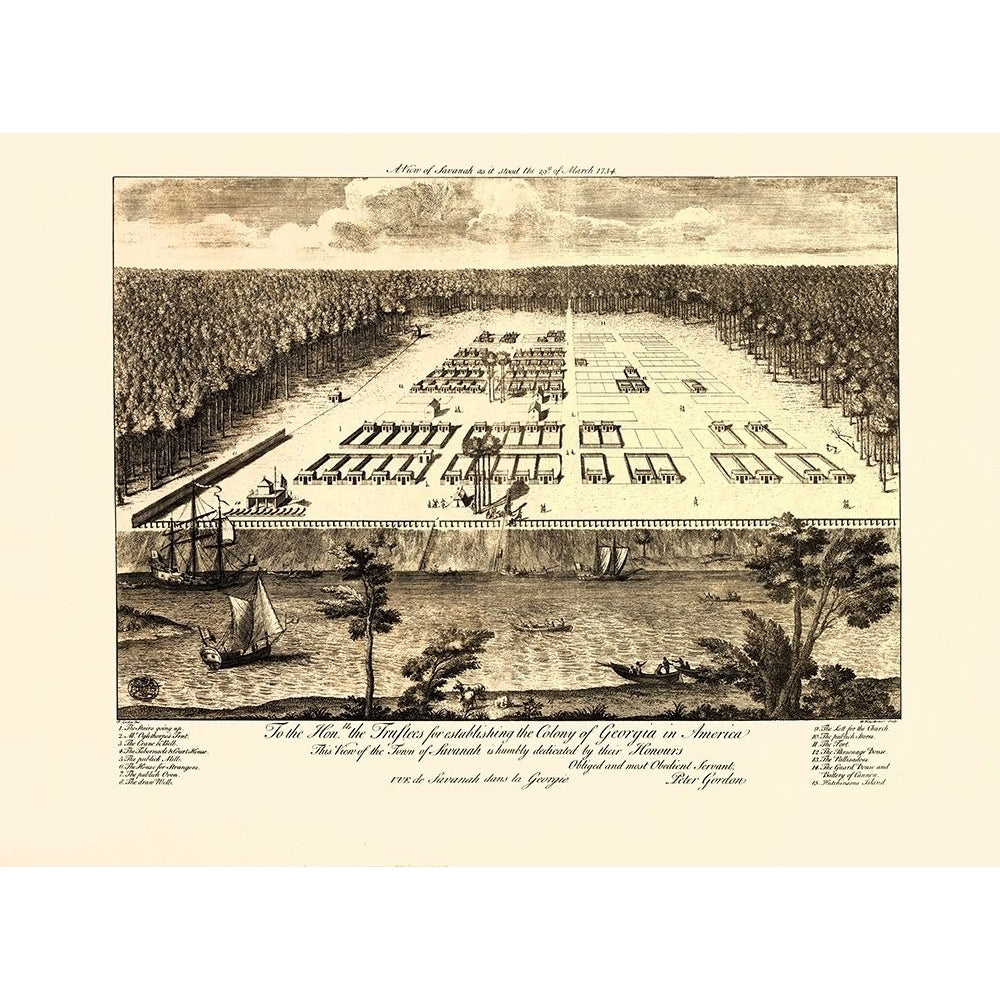 Savannah Georgia - Gordon 1734 Poster Print by Gordon Gordon-VARPDXGASA0004 Image 1