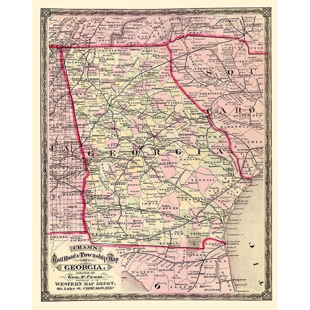 Georgia - Cram 1875 Poster Print by Cram Cram-VARPDXGAZZ0006 Image 1