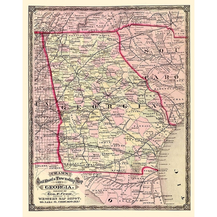 Georgia - Cram 1875 Poster Print by Cram Cram-VARPDXGAZZ0006 Image 1