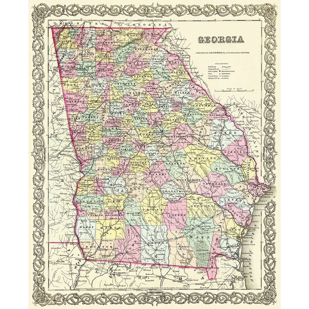 Georgia - Colton 1855 Poster Print by Colton Colton-VARPDXGAZZ0005 Image 1