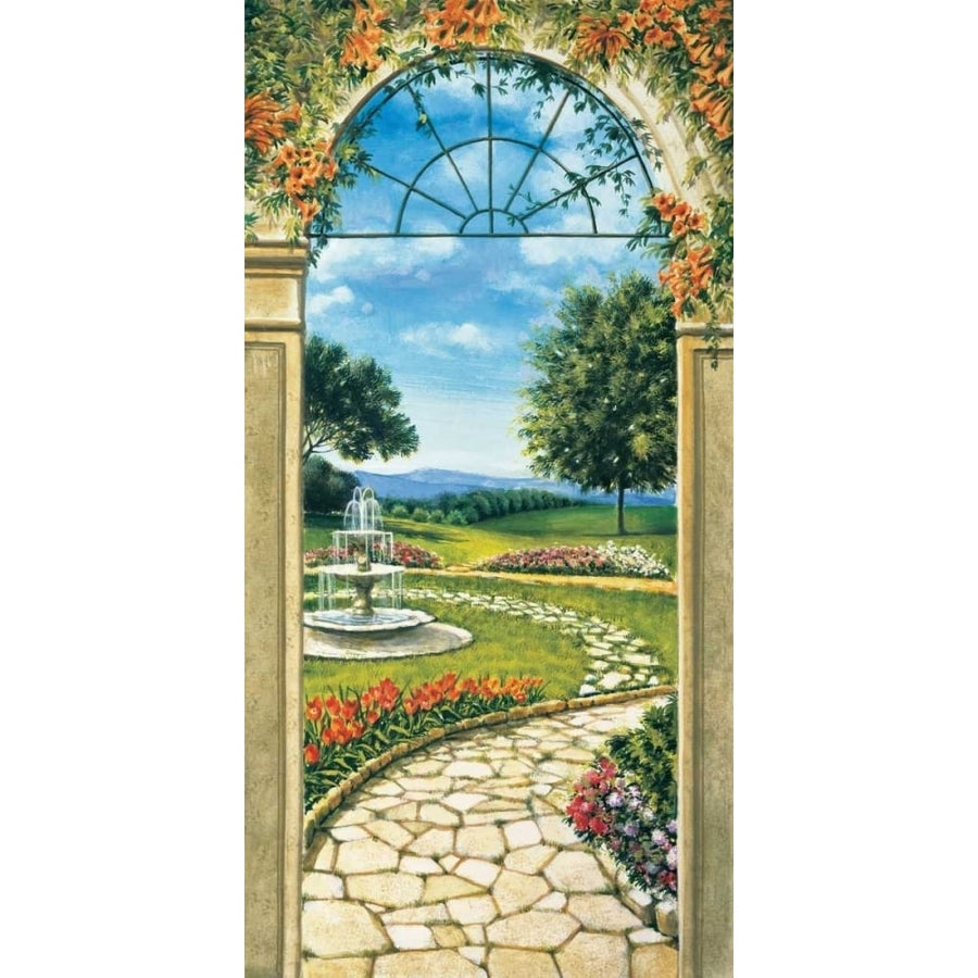 Giardino con fontana Poster Print by Giovanbattista Mannarini-VARPDXGBM5276 Image 1