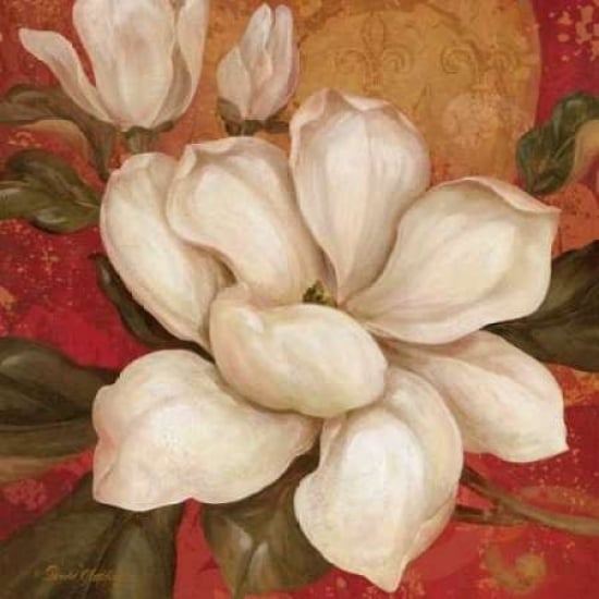 Magnolia on Red I Poster Print by Pamela Gladding-VARPDXGLA536 Image 1