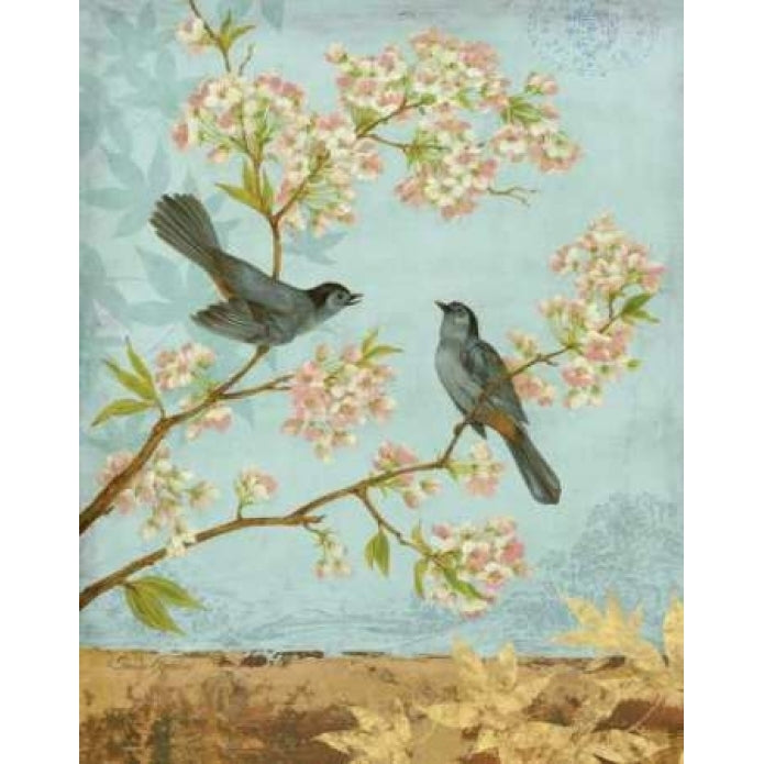 Catbirds and Blooms Poster Print by Pamela Gladding-VARPDXGLA548 Image 1