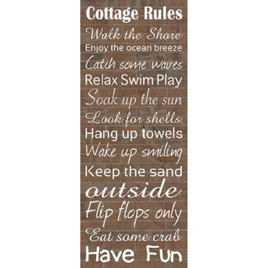 Cottage Rules Brick Poster Print by Lauren Gibbons-VARPDXGLPL039B Image 1