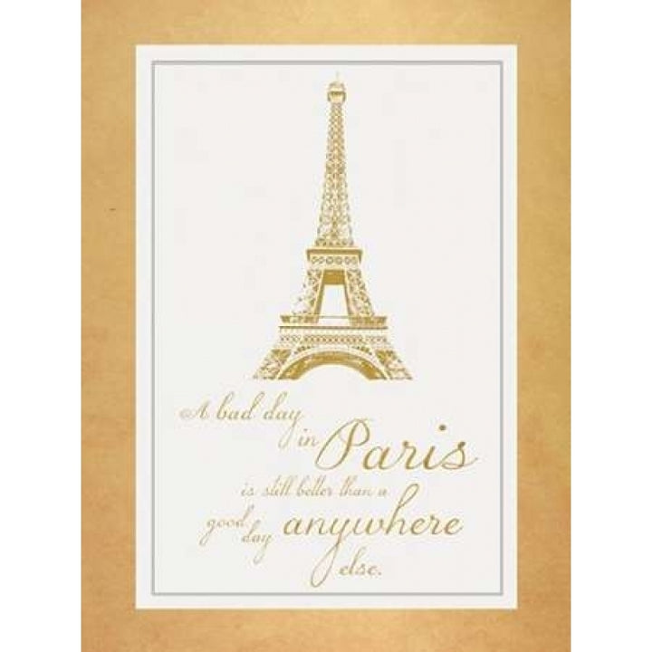 Paris Quote Gold Poster Print by Lauren Gibbons-VARPDXGLRC035A Image 1